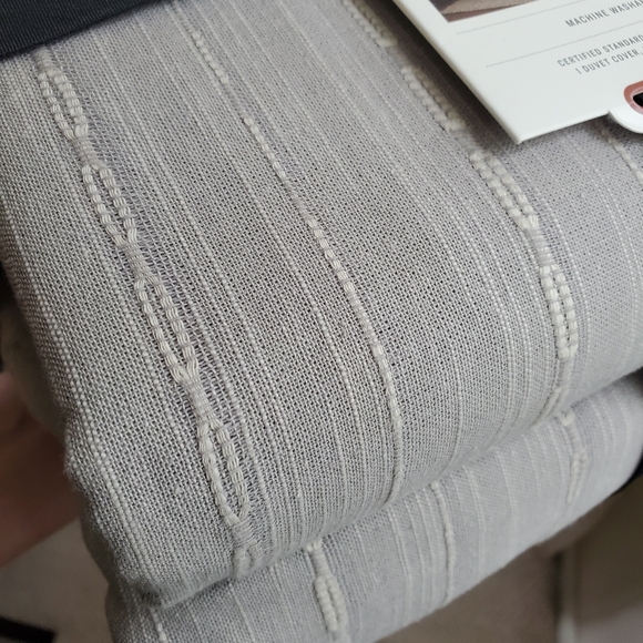 Hearth and Hand with Magnolia Duvet Cover Set Grey Stripped Full Queen - Picture 5 of 7